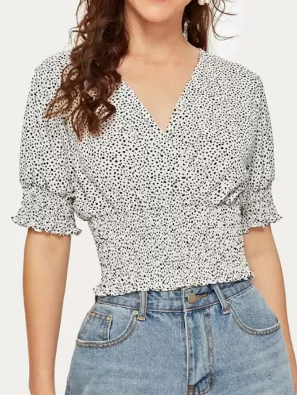 Polkadot Puff Sleeve Top